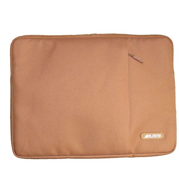 MOSISO Laptop Tablet Sleeve Zip Bag In Caramel Brown NEW - Picture 2 of 7